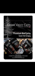 Buy 4-4oz bags of Sweet Hot and Spicy Premium Jerky, get 1 free.