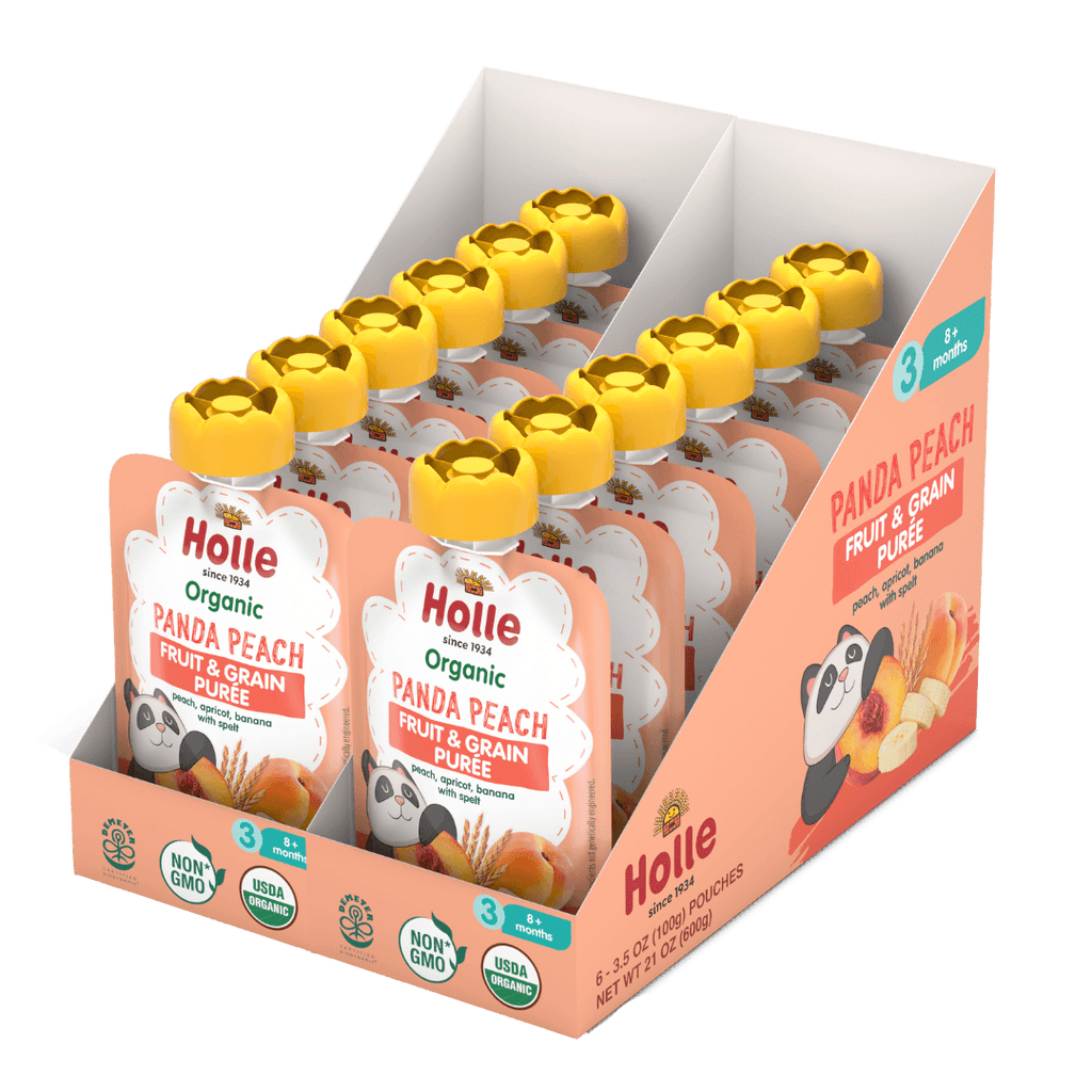 Organic Panda Peach Fruit & Grain Purée