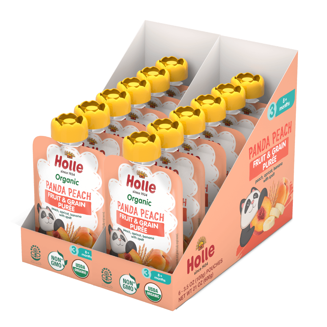Organic Panda Peach Fruit & Grain Purée