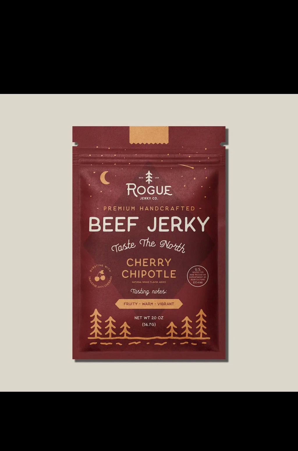 Rogue Jerky Cherry Chipotle Beef Jerky, Minimally Processed, 2 oz