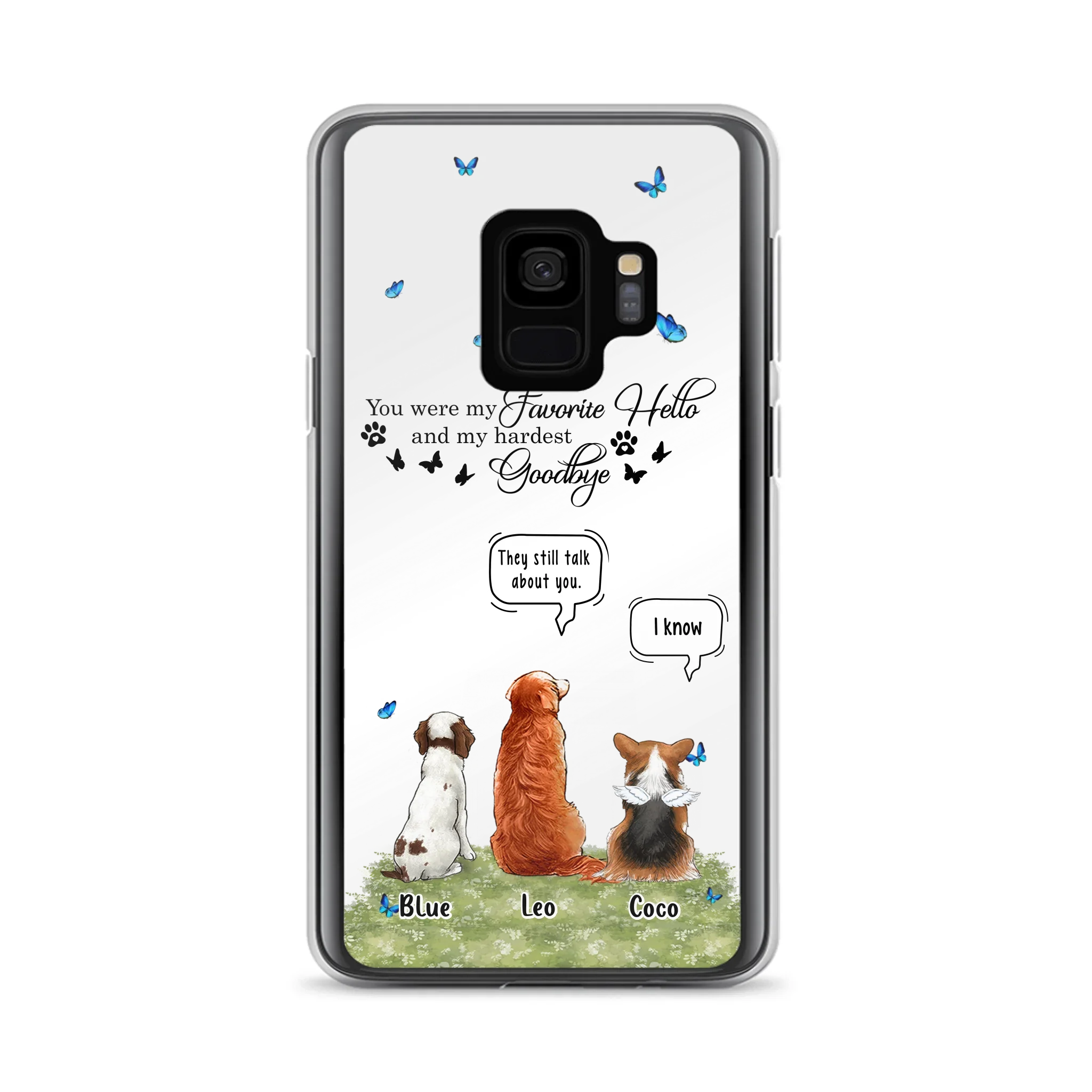 Custom Personalized Pet Phone Case - Memorial Gift Idea For Dog/ Cat Lover - You Were My Favorite Hello - Case For iPhone/Samsung