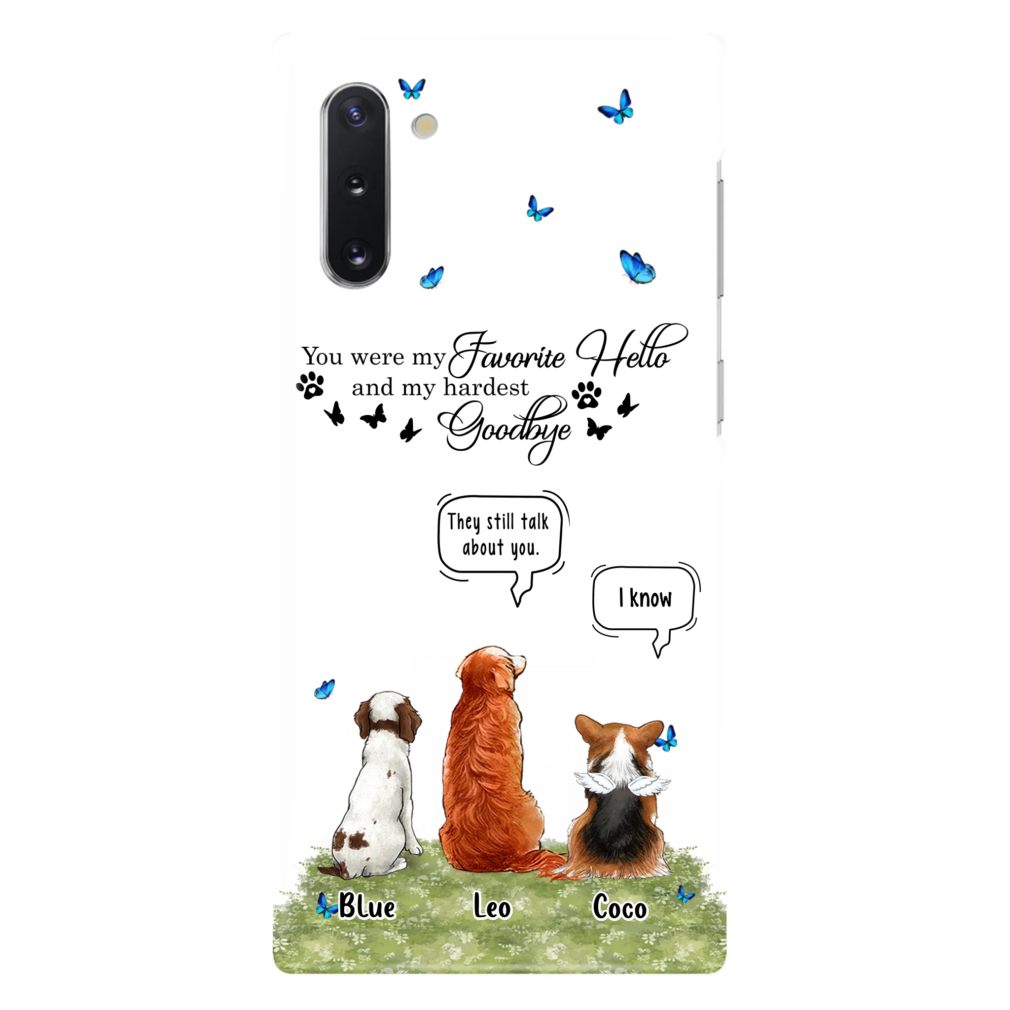 Custom Personalized Pet Phone Case - Memorial Gift Idea For Dog/ Cat Lover - You Were My Favorite Hello - Case For iPhone/Samsung