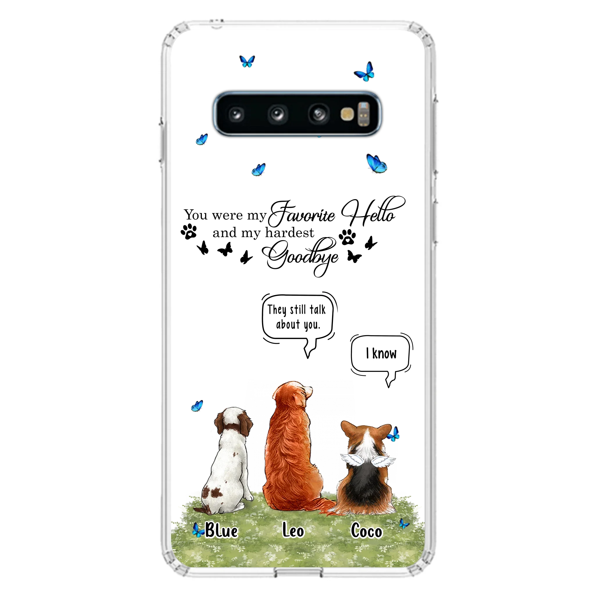 Custom Personalized Pet Phone Case - Memorial Gift Idea For Dog/ Cat Lover - You Were My Favorite Hello - Case For iPhone/Samsung
