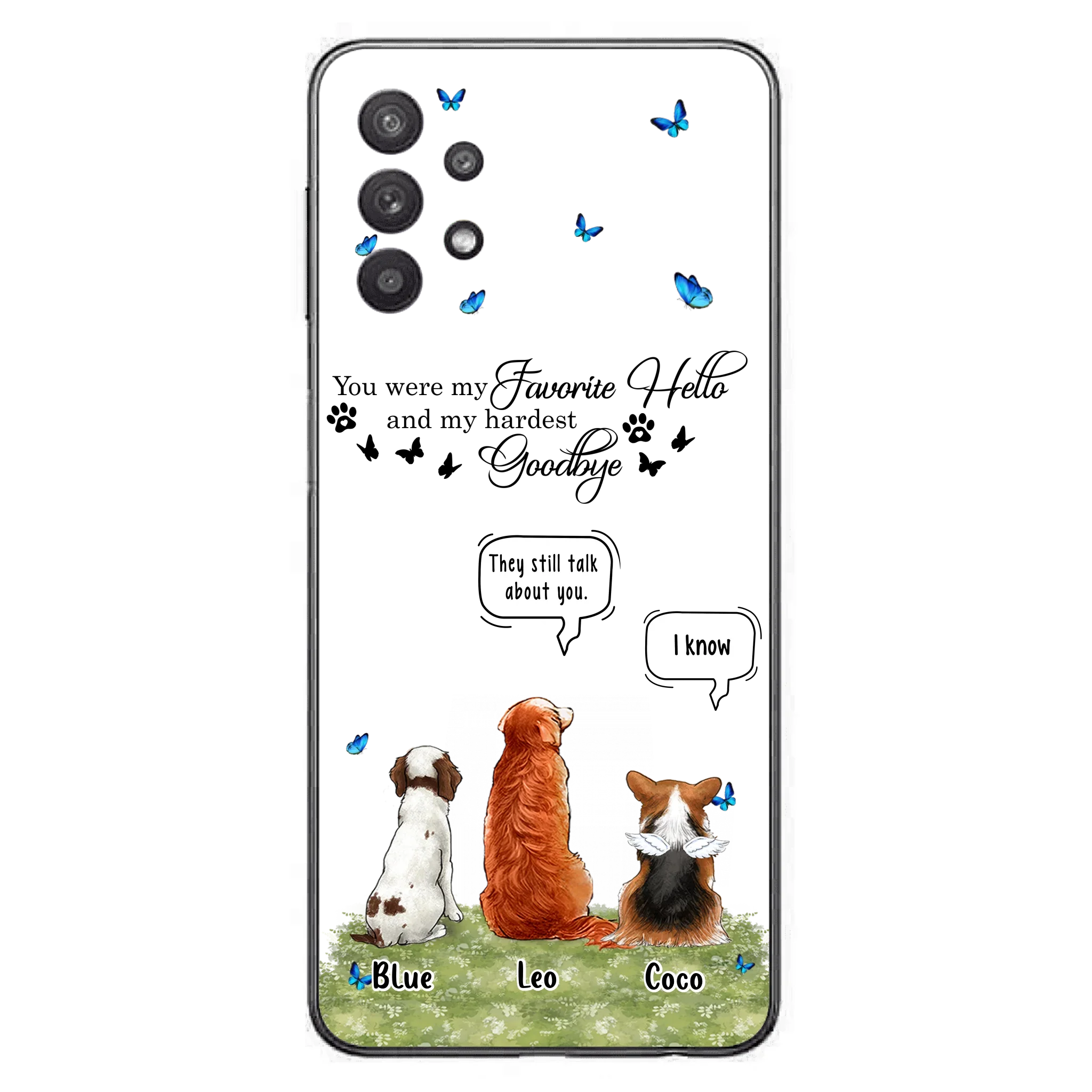 Custom Personalized Pet Phone Case - Memorial Gift Idea For Dog/ Cat Lover - You Were My Favorite Hello - Case For iPhone/Samsung