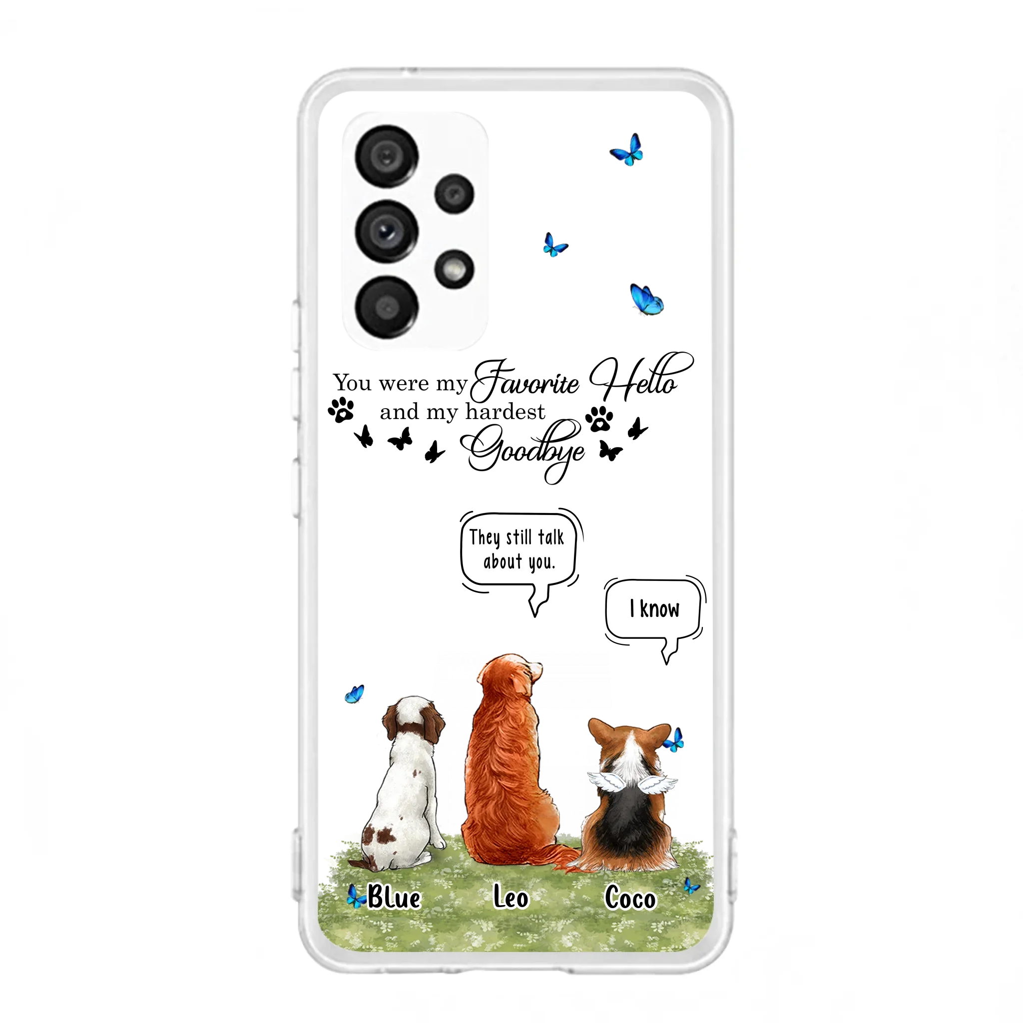 Custom Personalized Pet Phone Case - Memorial Gift Idea For Dog/ Cat Lover - You Were My Favorite Hello - Case For iPhone/Samsung