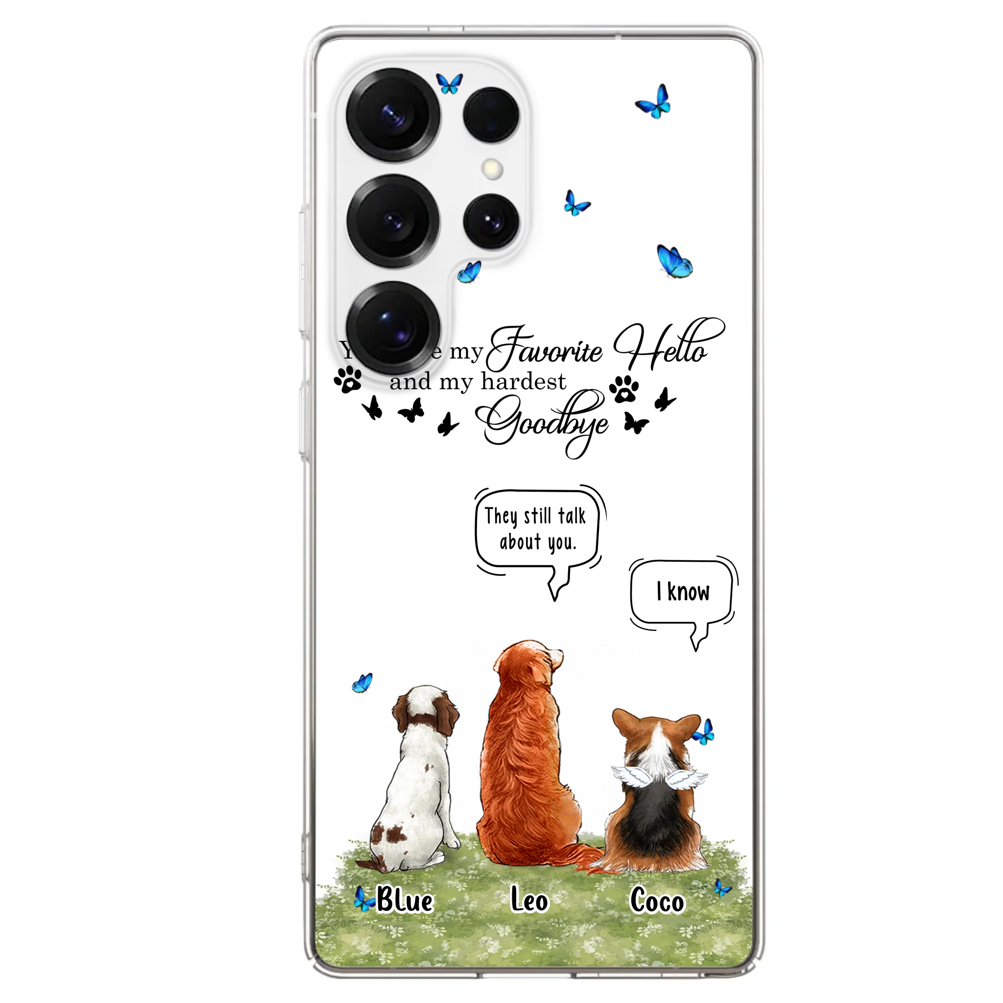 Custom Personalized Pet Phone Case - Memorial Gift Idea For Dog/ Cat Lover - You Were My Favorite Hello - Case For iPhone/Samsung