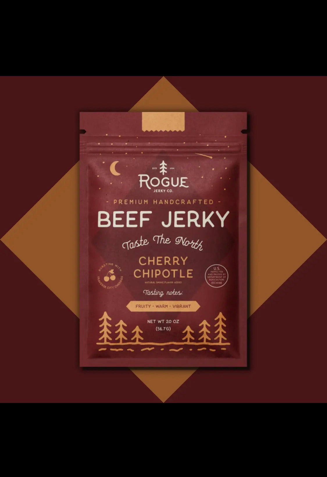 Rogue Jerky Cherry Chipotle Beef Jerky, Minimally Processed, 2 oz