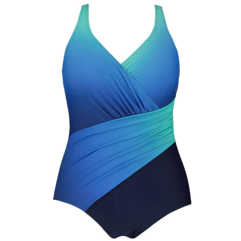 New purple and black swimsuit Women's high waist skirt plus size