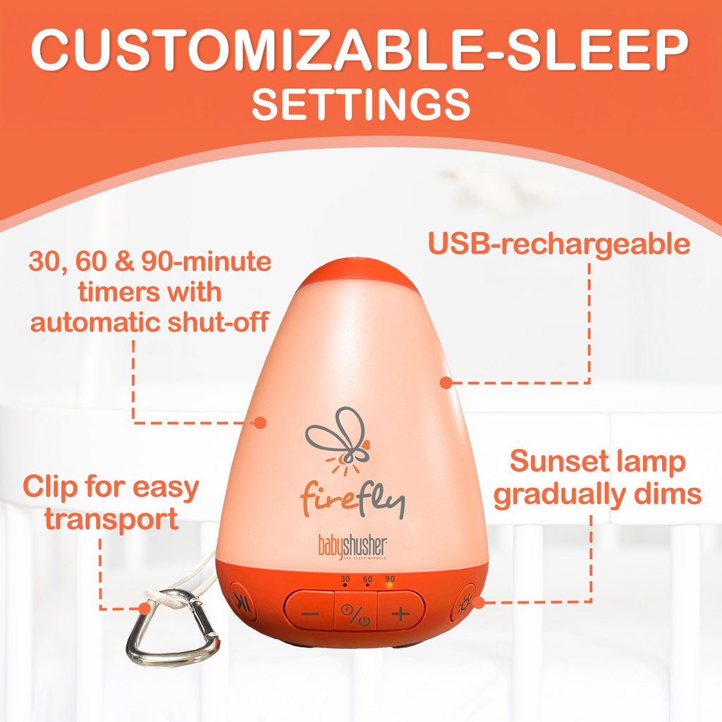 Firefly Portable Baby Sound Machine – Rechargeable Shushing & Night Light by Baby Shusher