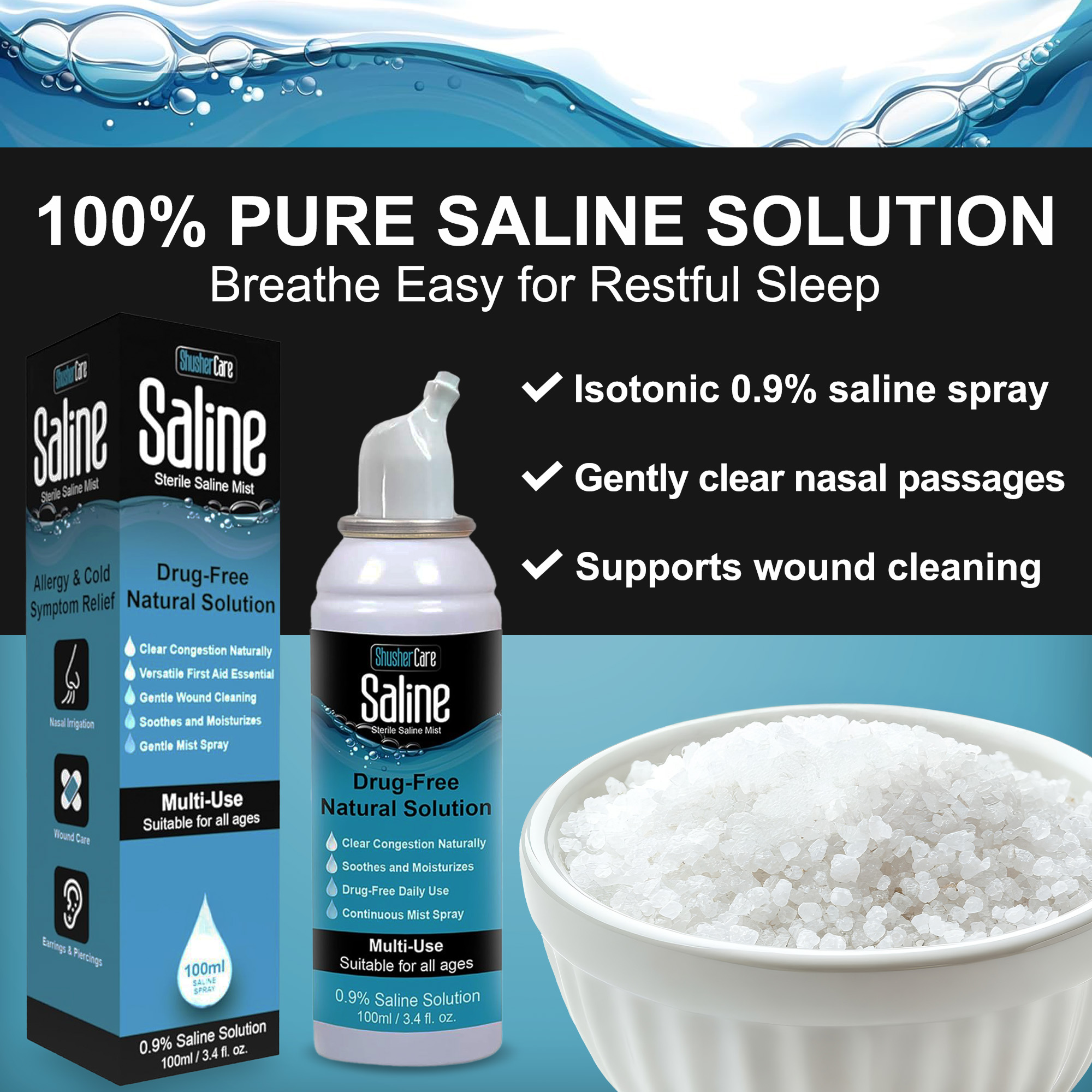 Shusher Care Saline Mist Spray