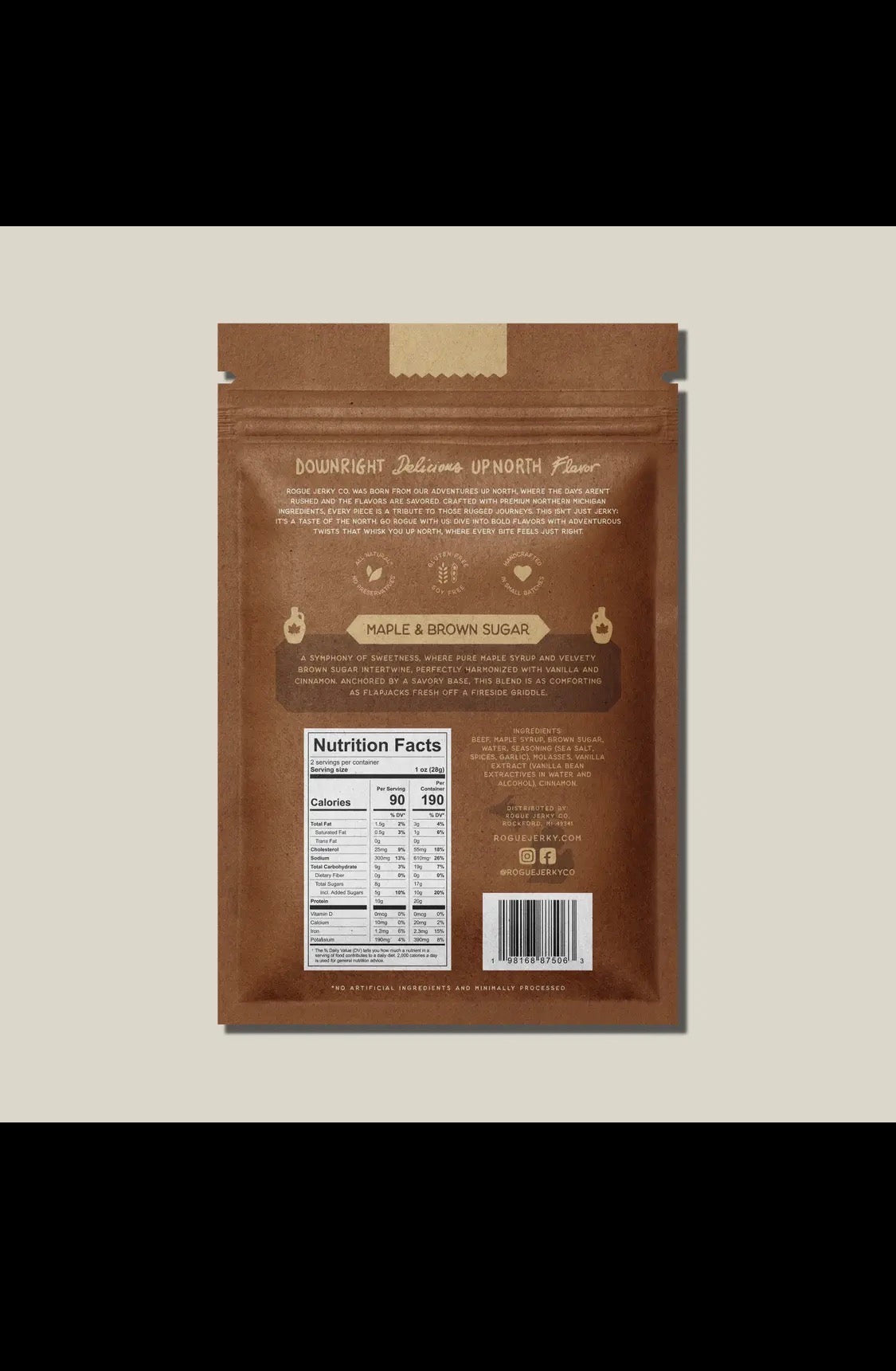 Rogue Jerky Co. Maple & Brown Sugar Beef Jerky Sweet Style 56.7g