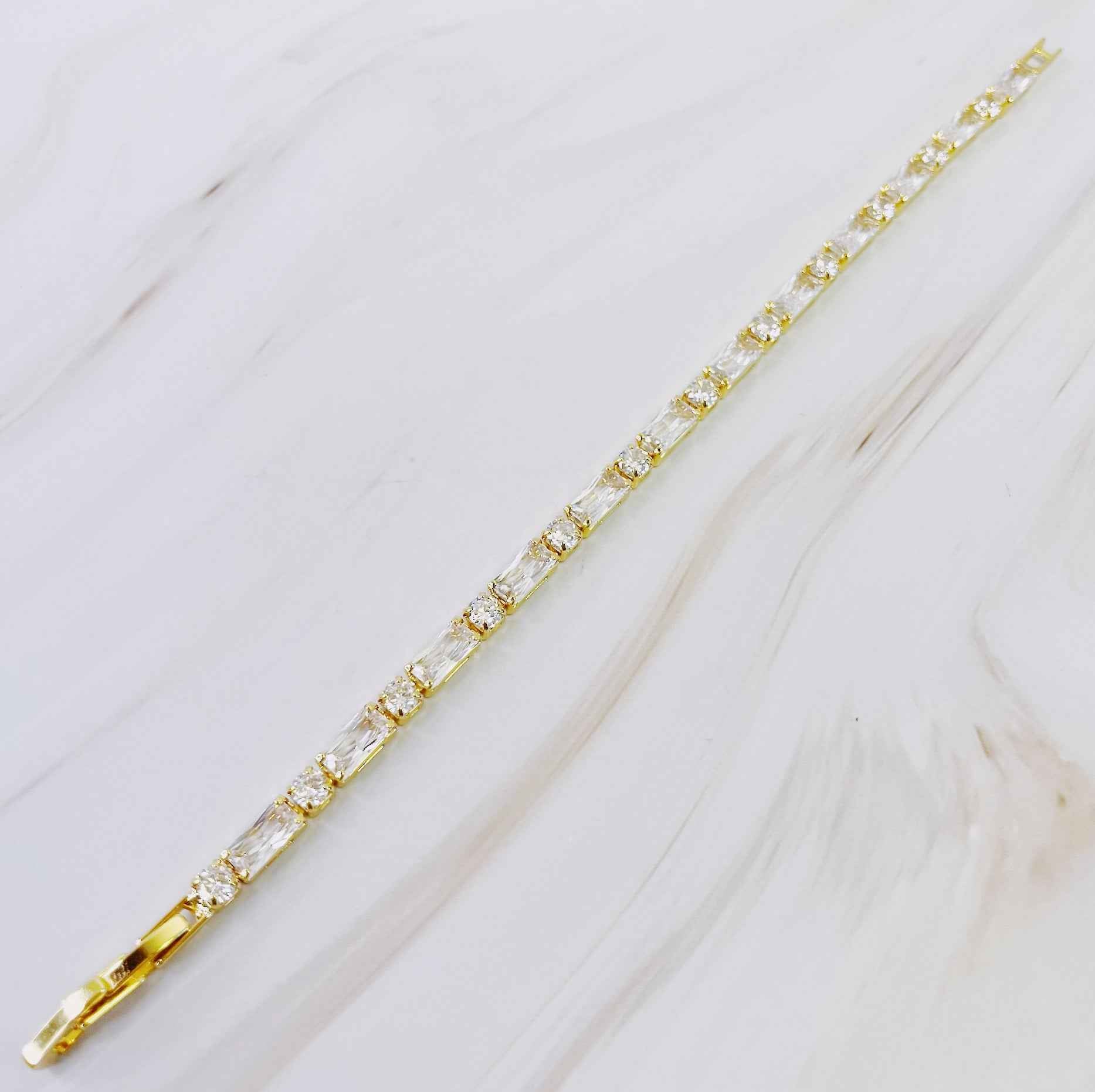 Mixed Shape Sparkle Tennis Bracelet