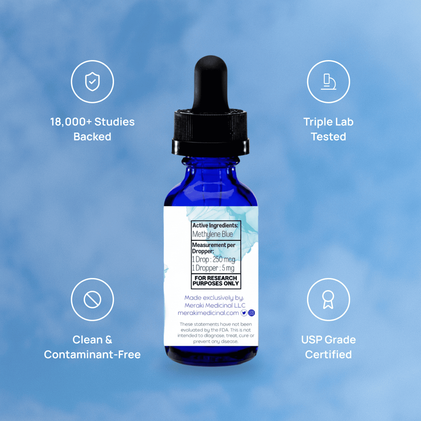 Meraki Blu USP Grade Methylene Blue 150mg