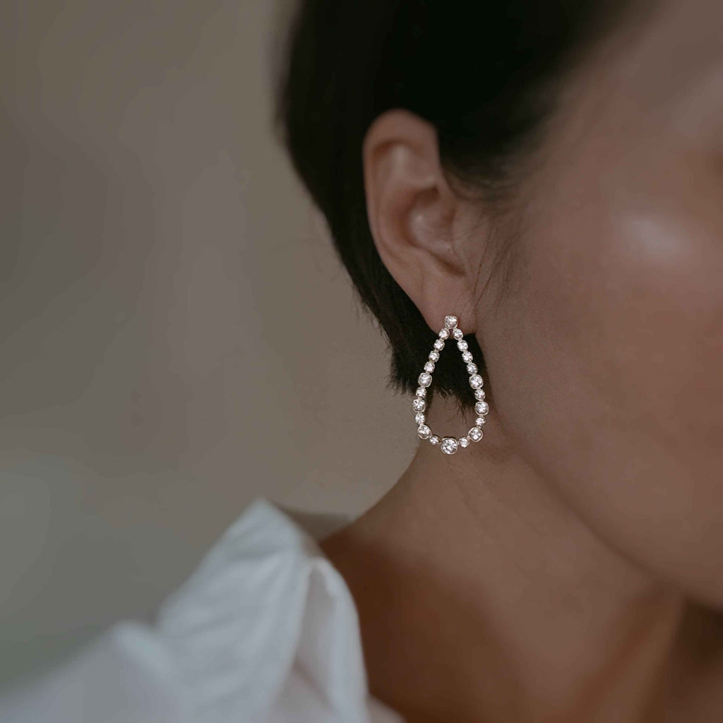 Sparkle Teardrop Shaped Earrings