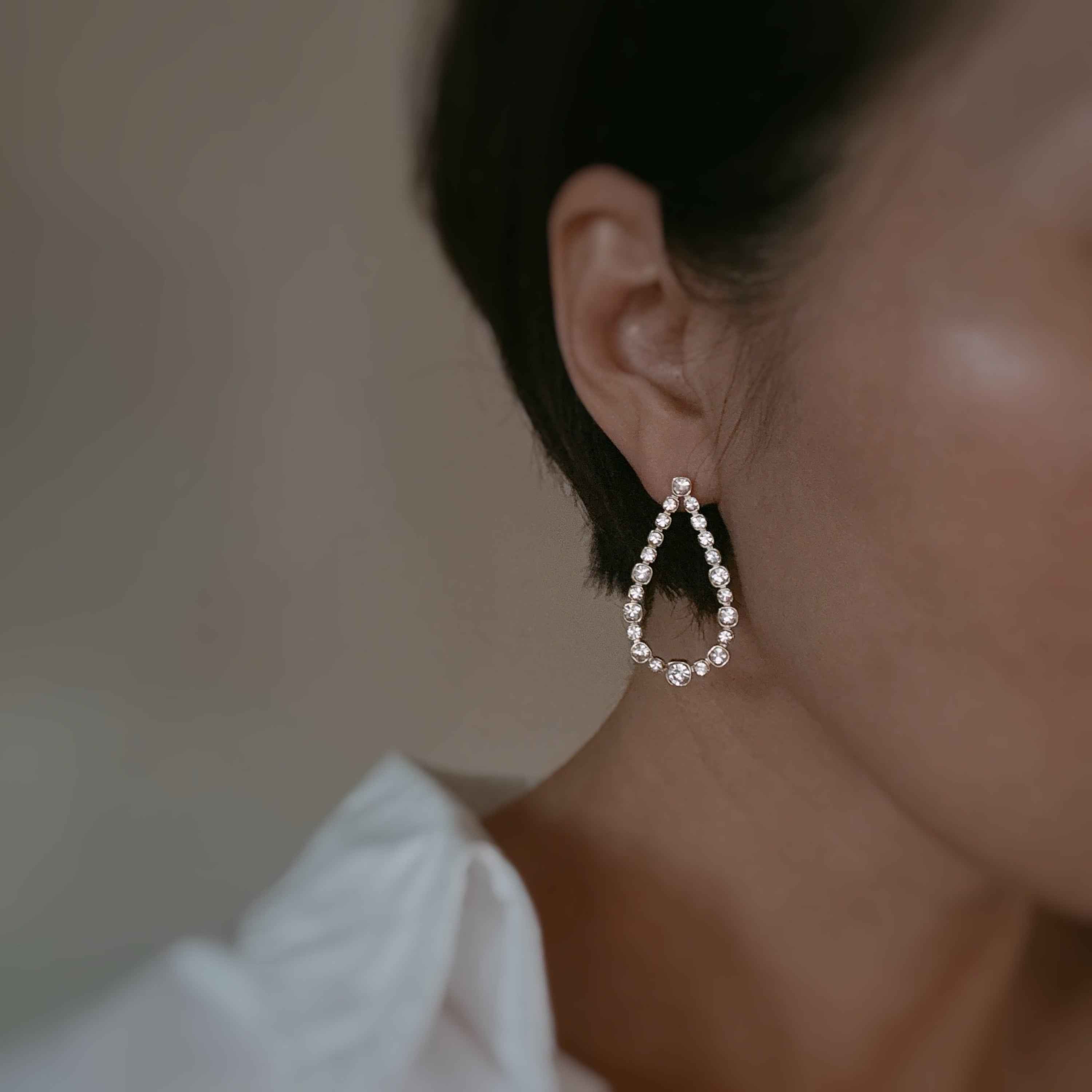 Sparkle Teardrop Shaped Earrings