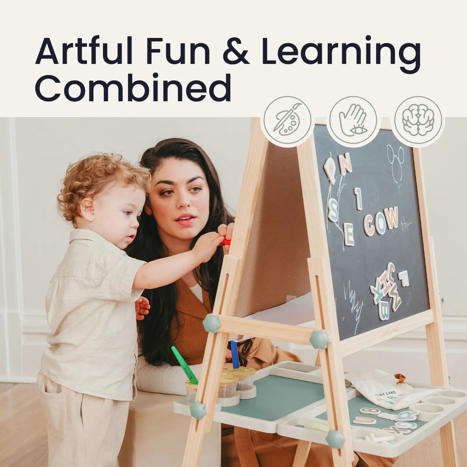 Tiny Land® Magnitales Easel for Kids - Green