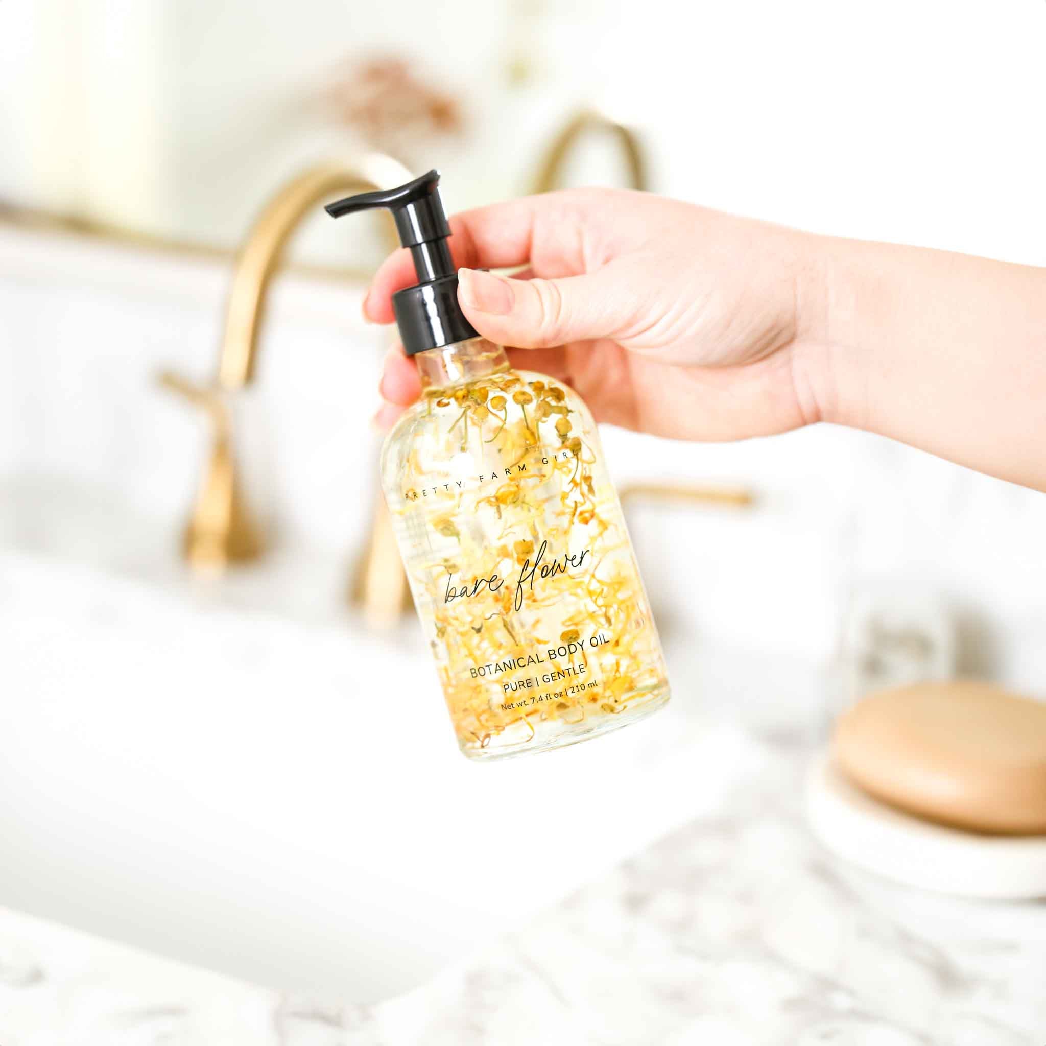 Bare Flower Natural Fragrance Free Body Oil - Best for Sensitive Skin