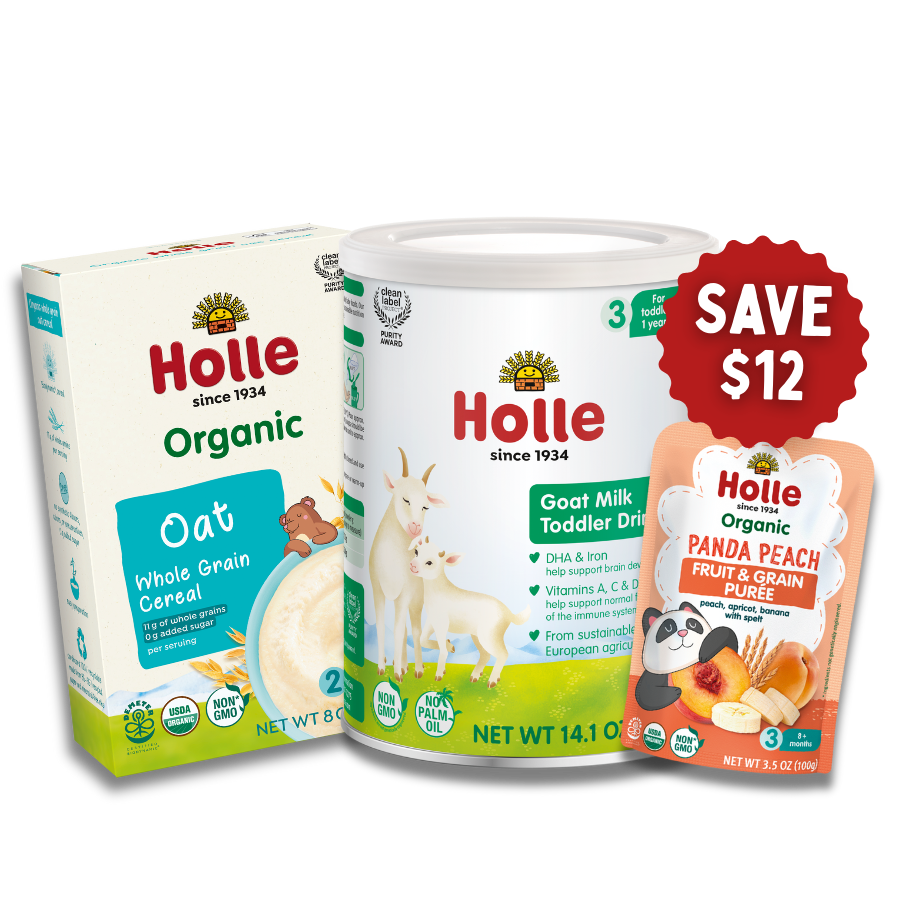 Goat & Grain Variety Bundle: Goat Milk, Oat Cereal, Panda Peach